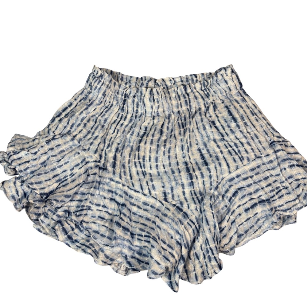Aeropostale Tie Dye Smocked Shorts Womens XS Blue‎ Ruffle Hem NWT